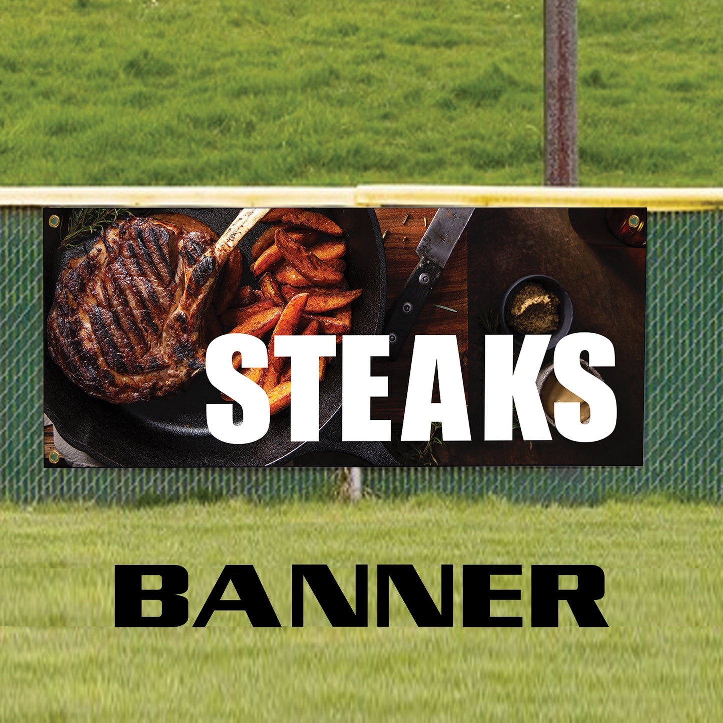 Steaks vinyl printed banner sign