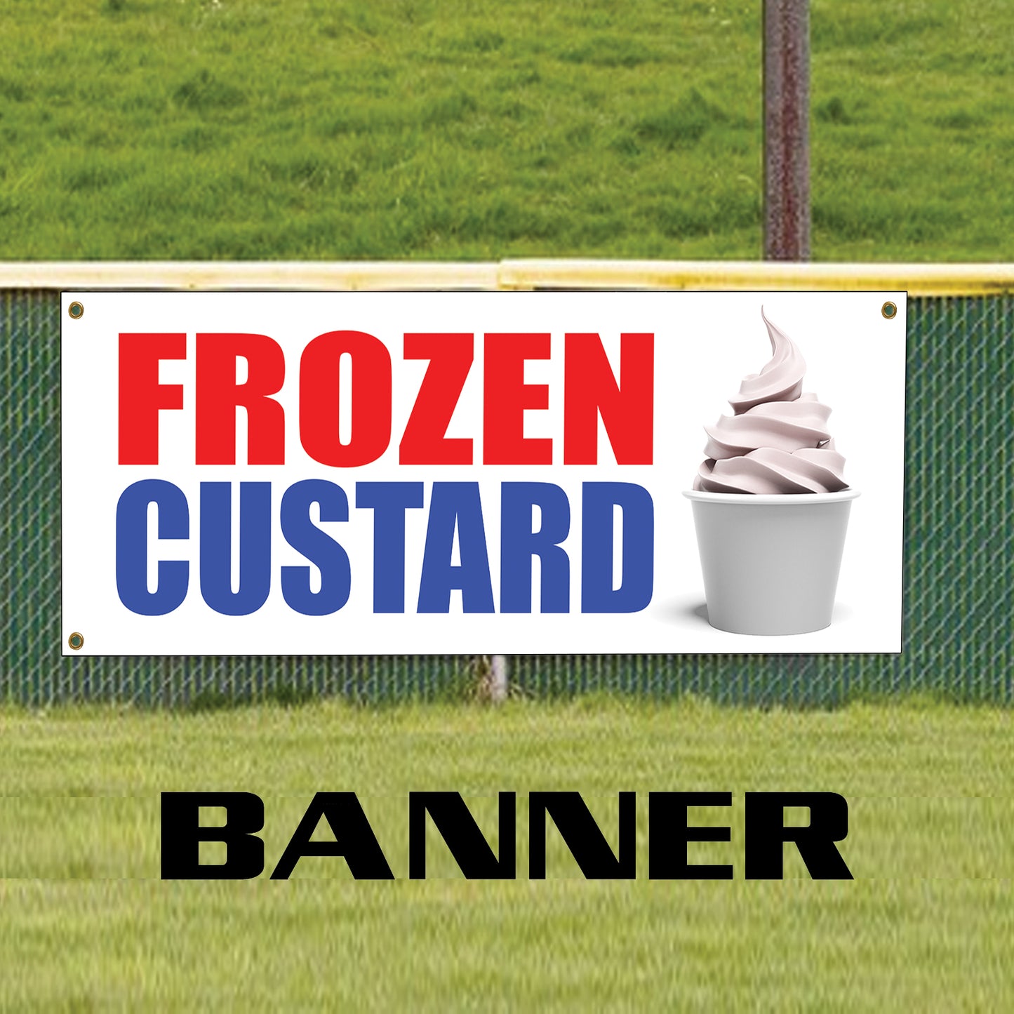 Frozen custard vinyl printed banner sign