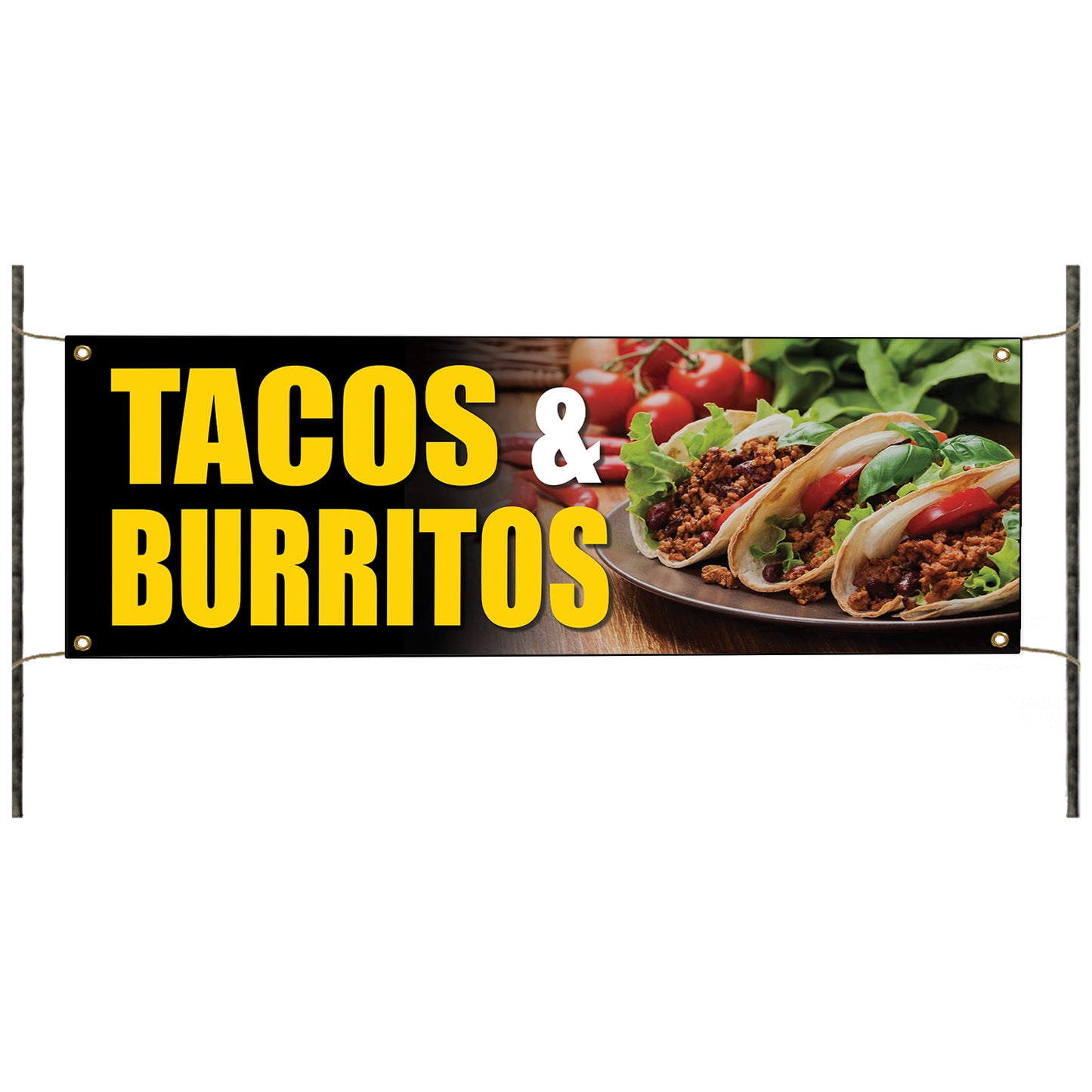 Tacos & Burritos vinyl printed banner sign