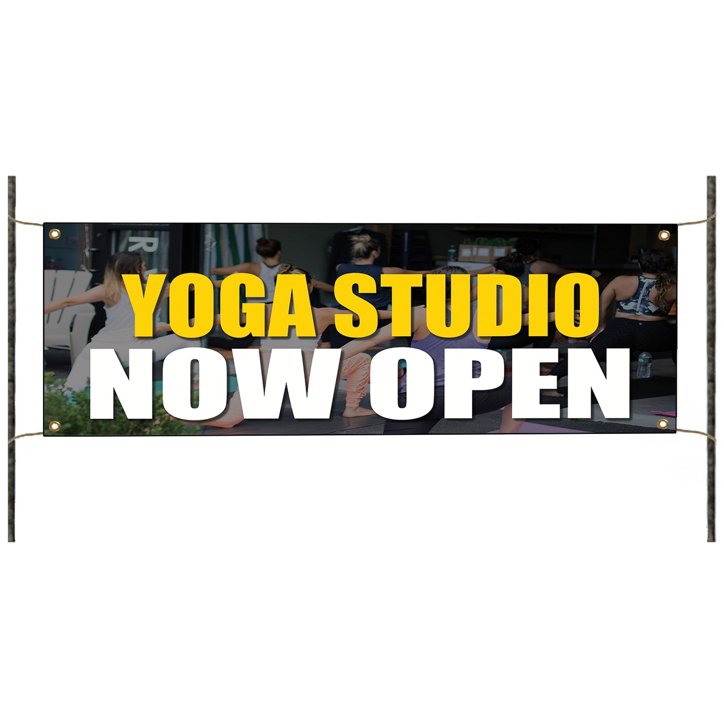 Yoga Studio Now Open Vinyl Banner Sign