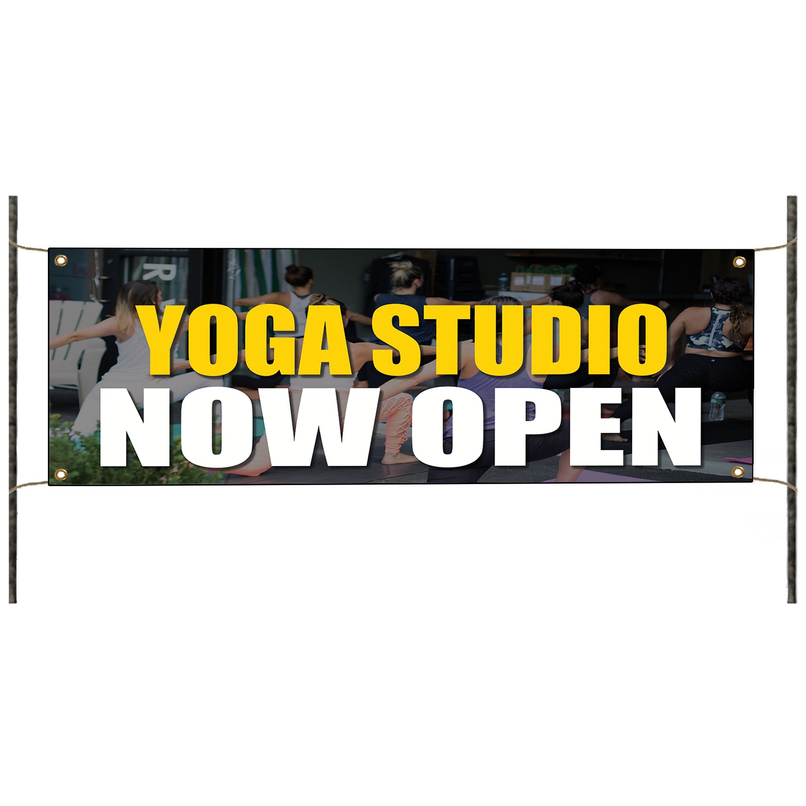 Yoga Studio Now Open Vinyl Banner Sign