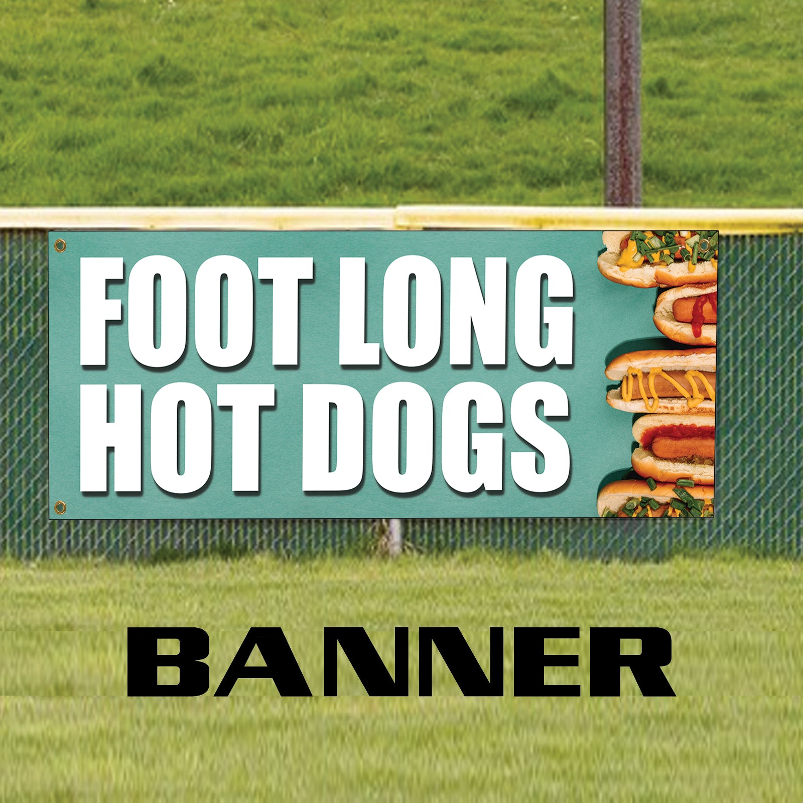 Foot Long Hot Dogs Vinyl Banner Sign