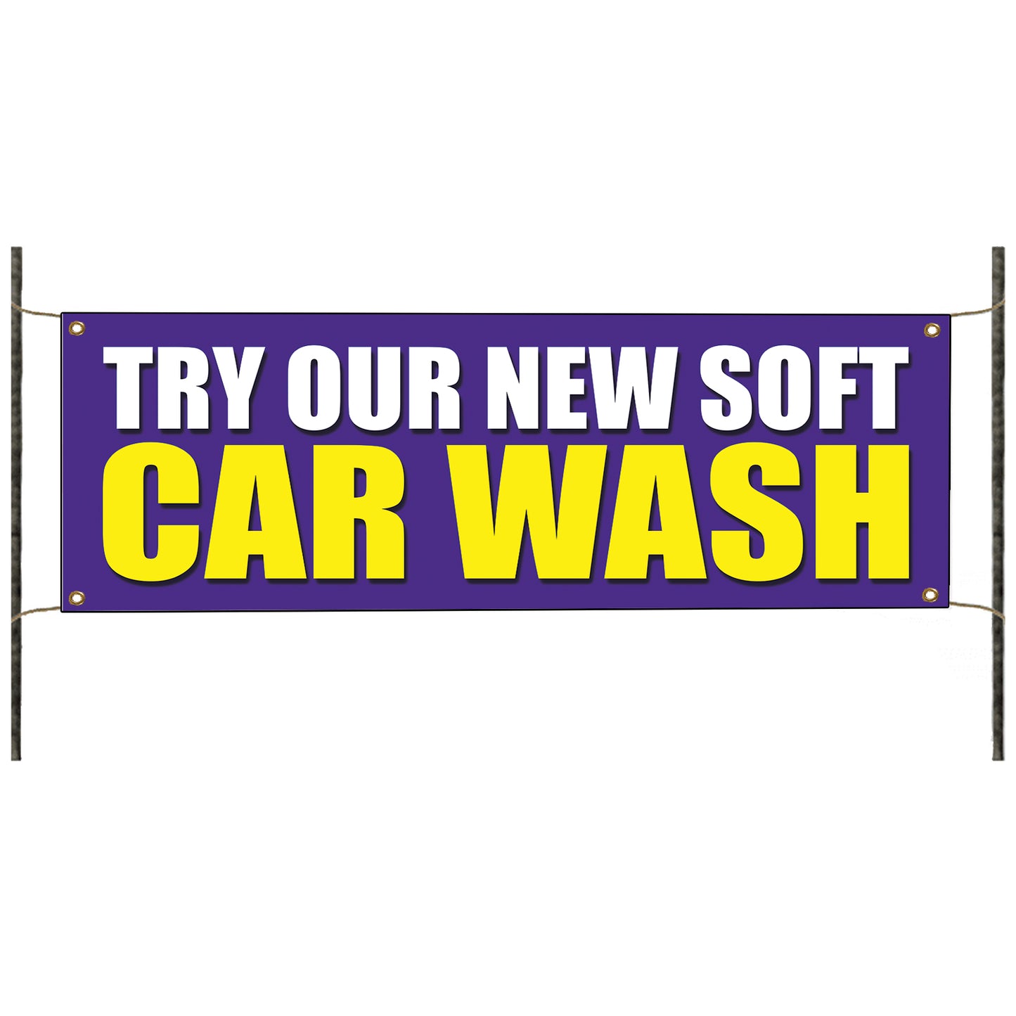 Try Our New Soft Car Wash Vinyl Banner Sign