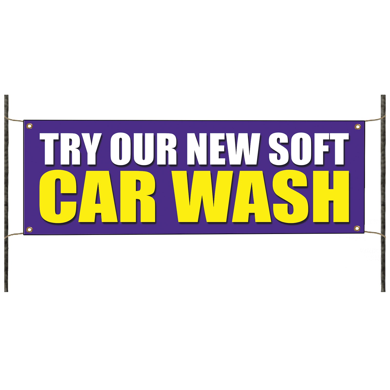 Try Our New Soft Car Wash Vinyl Banner Sign