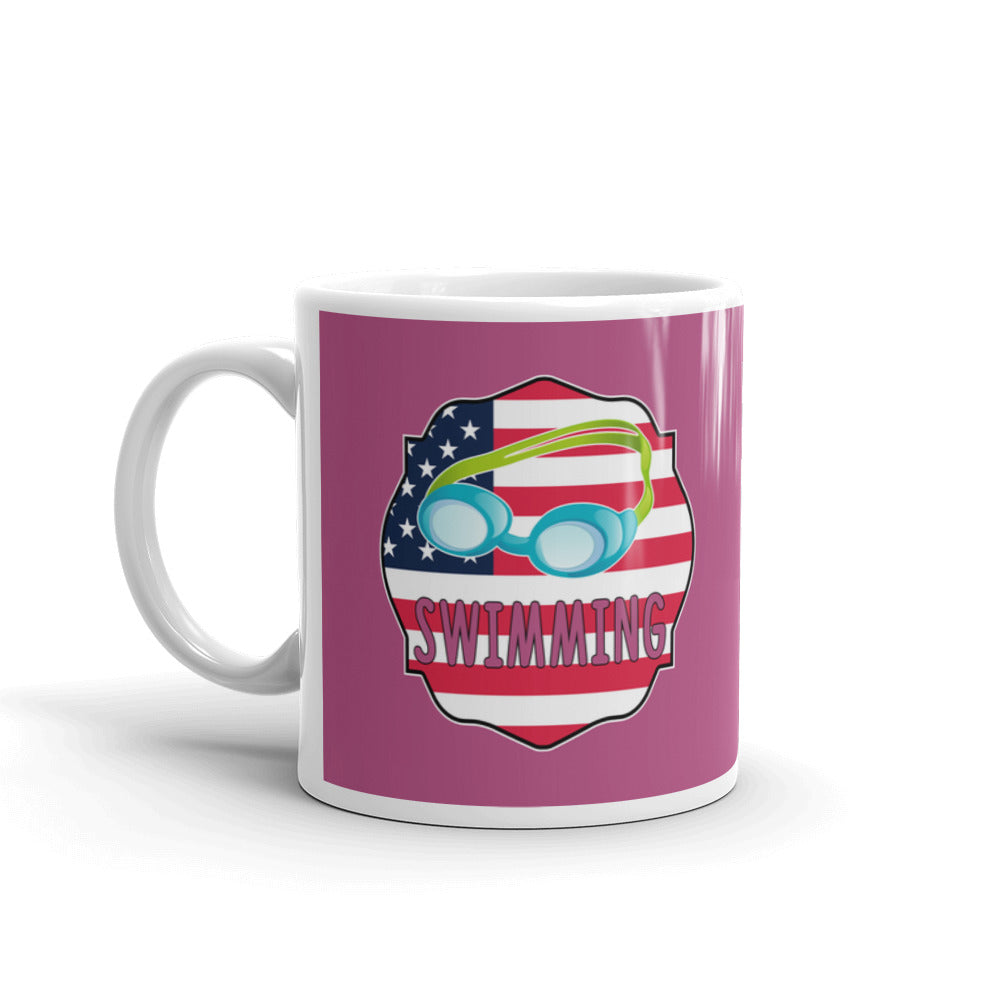 Swimming Accessories Preppy American Pride Coffee Tea Ceramic Mug/Cup
