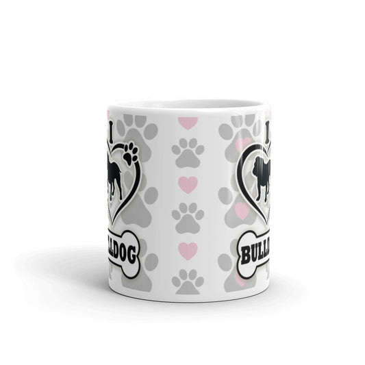 Paw Dog Owner Gifts English I Love Bulldog Coffee Tea Ceramic Mug/Cup
