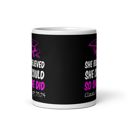 She Believed She Could So She Did Class Of 2024 Coffee Tea Ceramic Mug/Cup