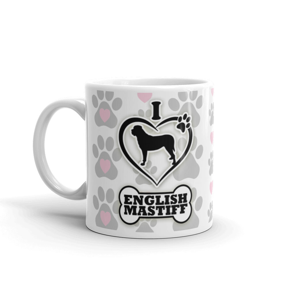 I Love Dog Paw Prints Dog Owner Gifts Dog Coffee Tea Ceramic Mug/Cup