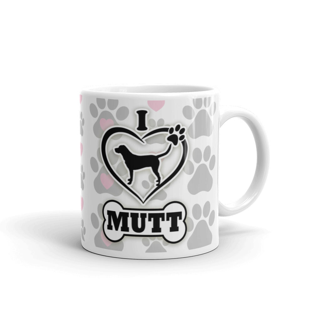 Mutt Dog Gifts Love Dog Paw Prints Dog Gifts Mixed Breed Coffee Mug
