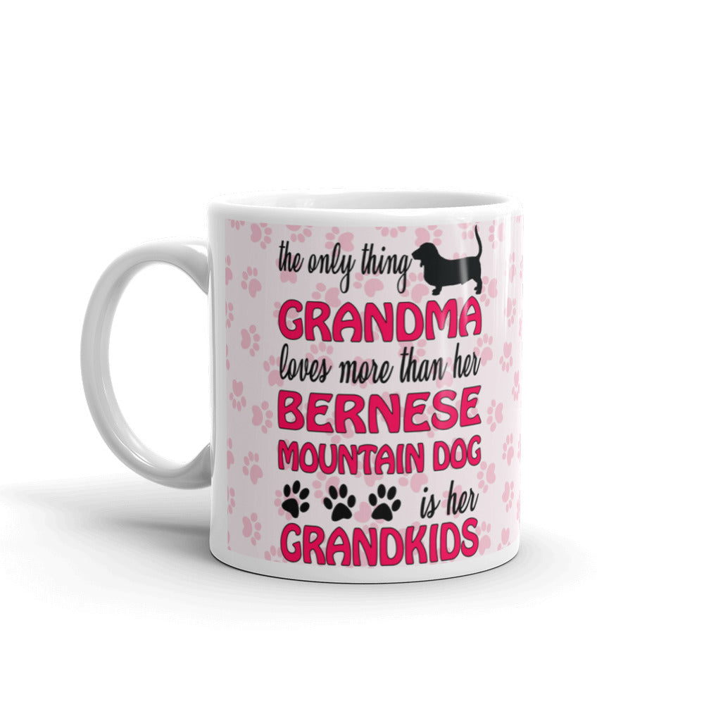 The Only Thing Grandma Loves More Than Her Bernese Mountain Dog Is Her Grandkids Coffee Mug