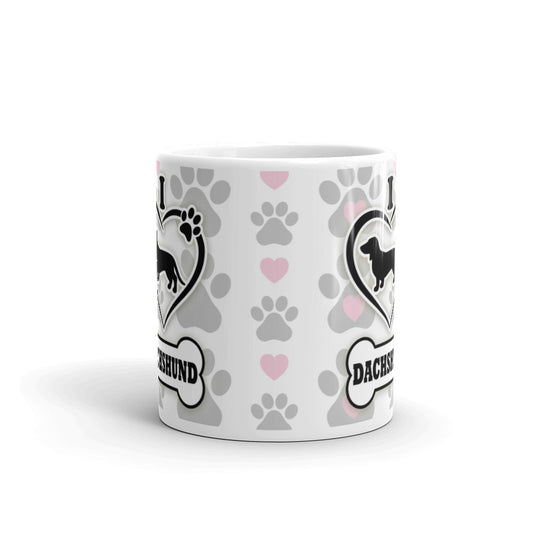 Dachshund Gift Love Dog Paw Prints Doxie Breed Weiner Dog Coffee Mug