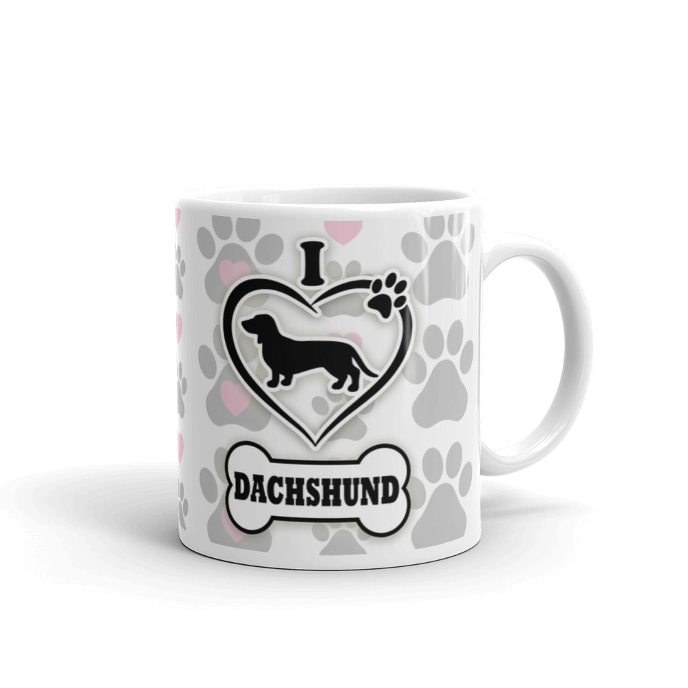 Dachshund Gift Love Dog Paw Prints Doxie Breed Weiner Dog Coffee Mug