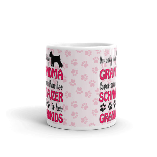 The Only Thing Grandma Love More Than Her Schnauzer is Her Grandkids Coffee Mug