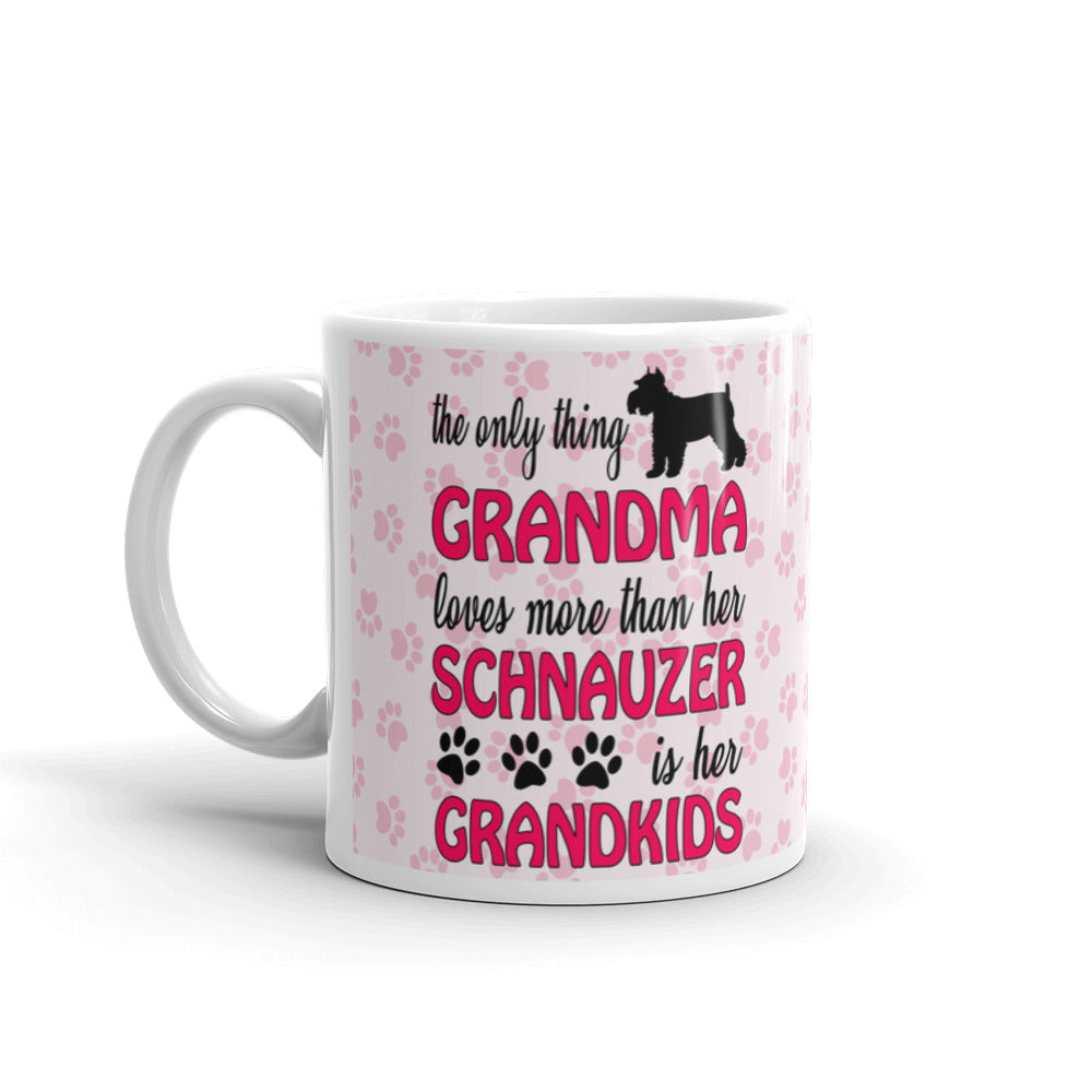 The Only Thing Grandma Love More Than Her Schnauzer is Her Grandkids Coffee Mug