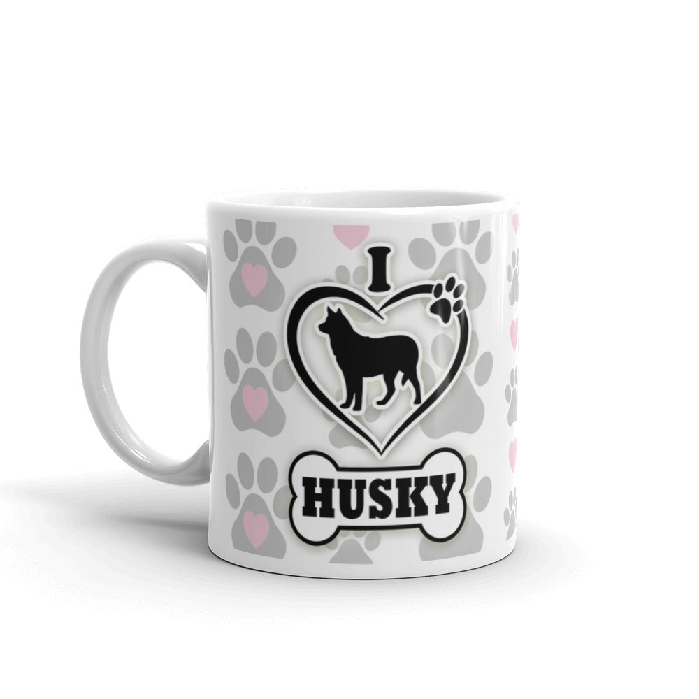 Husky Gifts Love Dog Paw Prints Dog Owner Gifts Dog Lover Coffee Mug