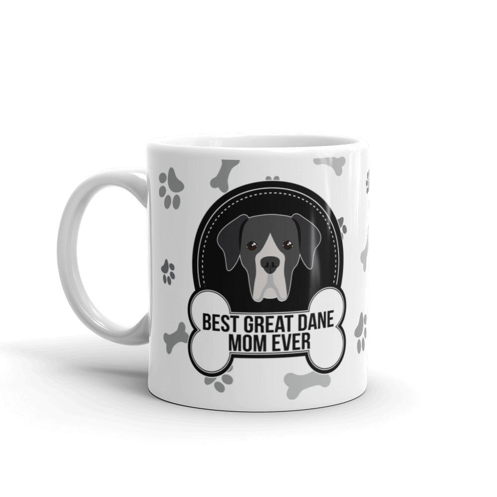 Best Great Dane Mom Ever Paw Pattern Dog Gift Coffee Ceramic Mug