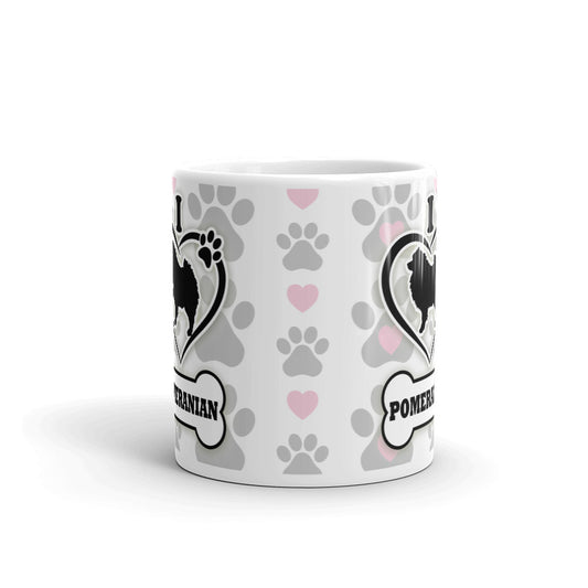 Pomeranian Love Paw Prints Dog Lovers Cup Gift Coffee Ceramic Mug/Cup