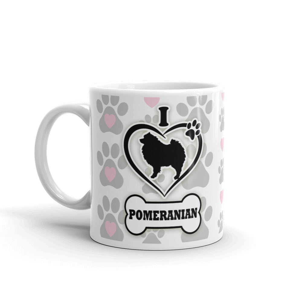 Pomeranian Love Paw Prints Dog Lovers Cup Gift Coffee Ceramic Mug/Cup