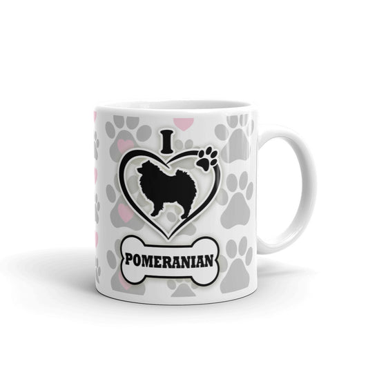Pomeranian Love Paw Prints Dog Lovers Cup Gift Coffee Ceramic Mug/Cup