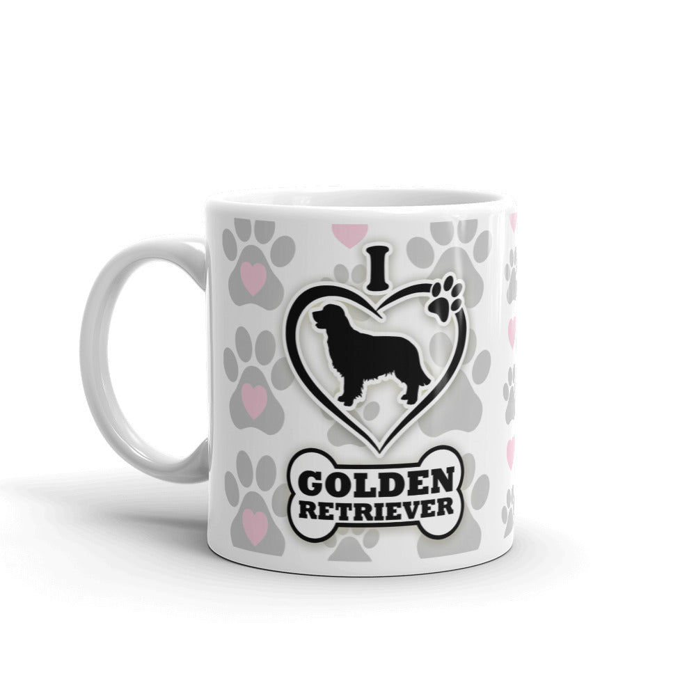 Golden Retriever Dog Lover Paw Prints Dog Owner Cup Gift Coffee Ceramic Mug/Cup
