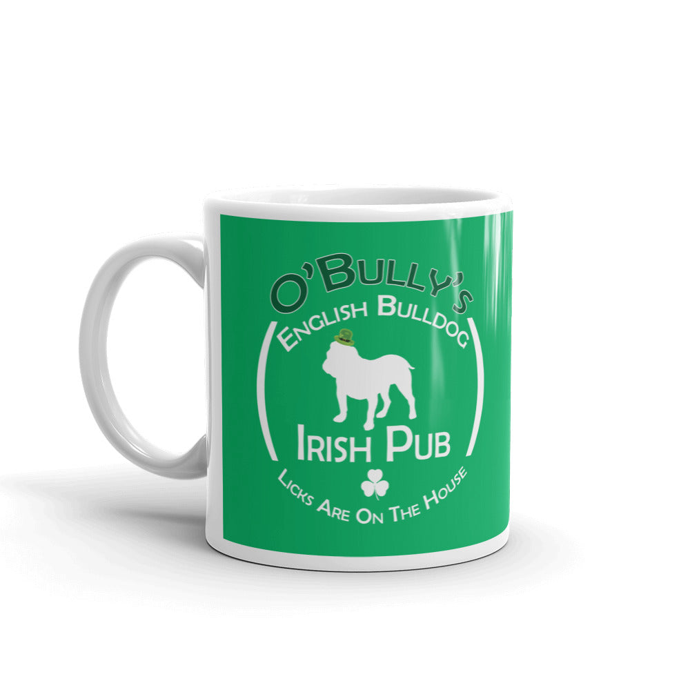 O'Bully's English Bulldog Irish Pub Cup Licks Gift Coffee Ceramic Mug/Cup