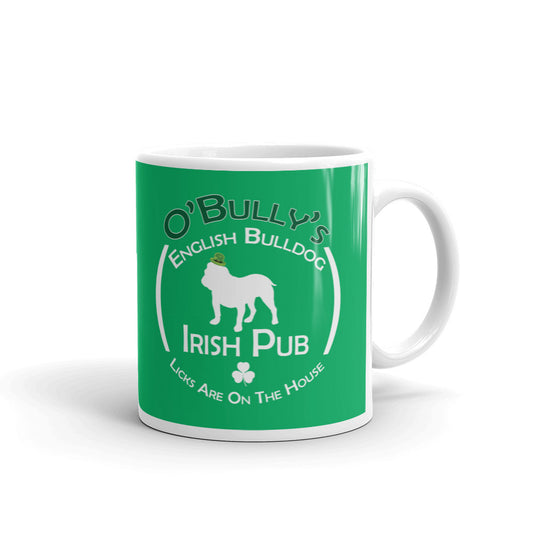 O'Bully's English Bulldog Irish Pub Cup Licks Gift Coffee Ceramic Mug/Cup