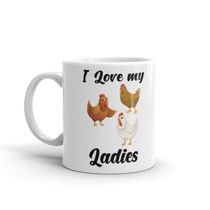 I Love My Ladies Rooster Coffee Mug Gift for Chicken Lovers Ceramic Mug
