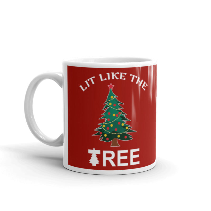 Sarcastic Christmas Season Mug LIT Like The Tree Coffee Tea Ceramic Mug