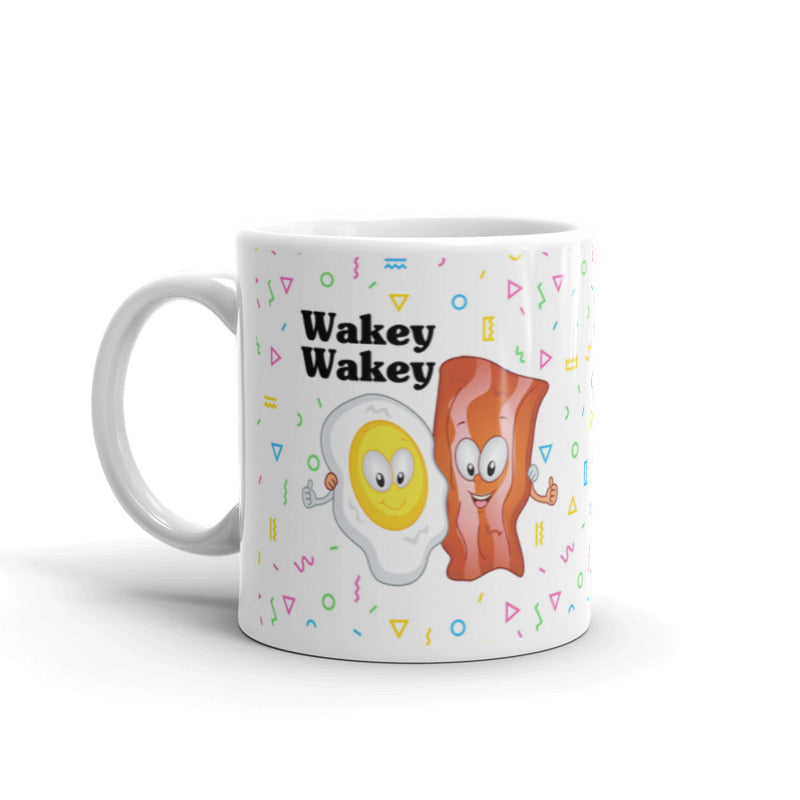 Dad Joke Mug Kawaii Bacon And Eggs Wakey Wakey Coffee Tea Ceramic Mug