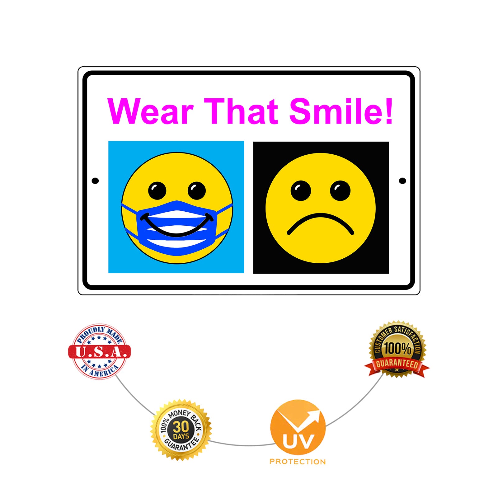 Wear that smile aluminum metal sign