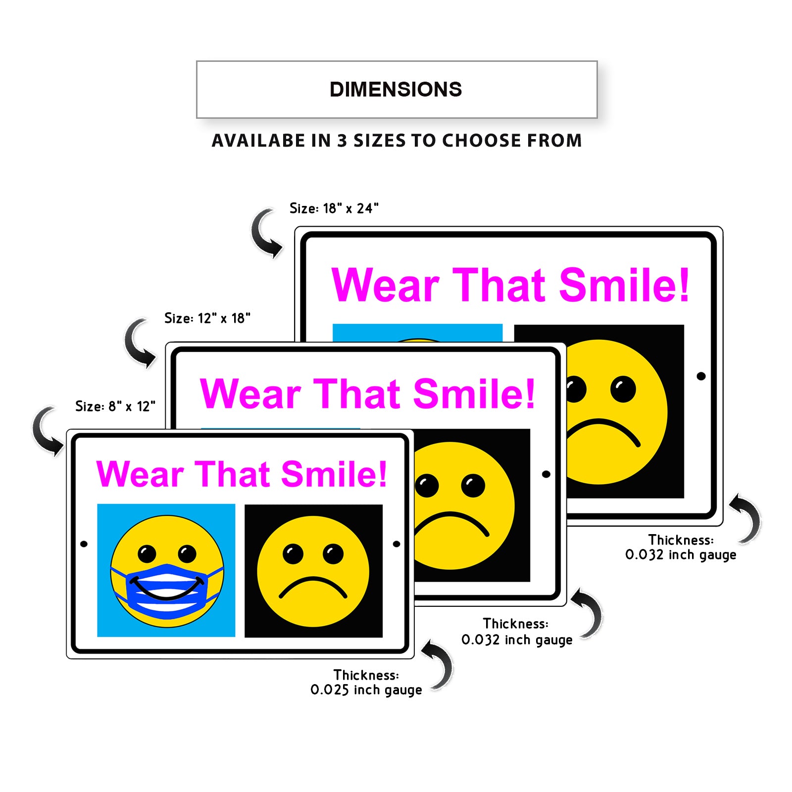 Wear that smile aluminum metal sign