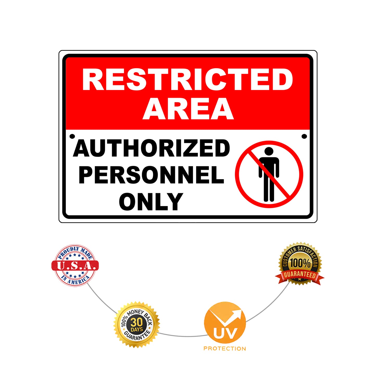 Restricted area authorized personnel only aluminum metal sign