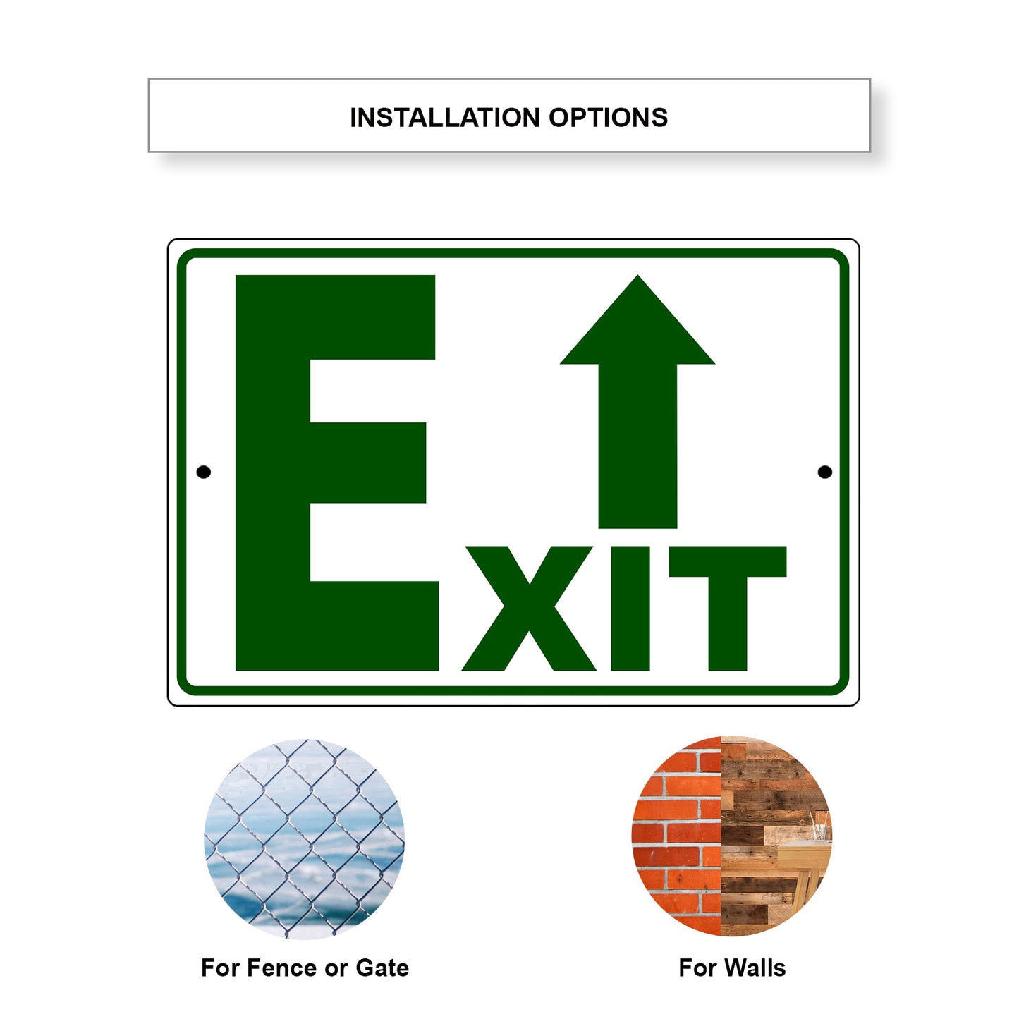 Up arrow exit aluminum metal sign