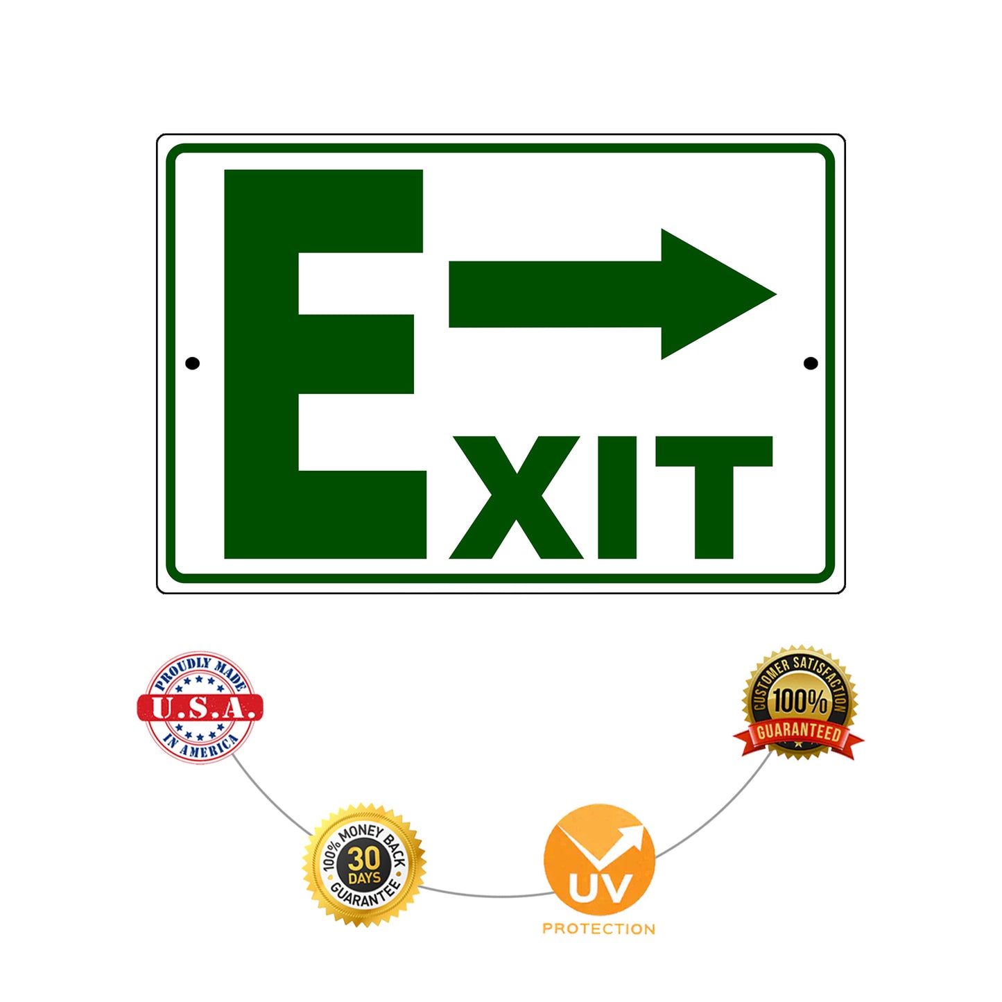 Right arrow exit aluminum metal sign