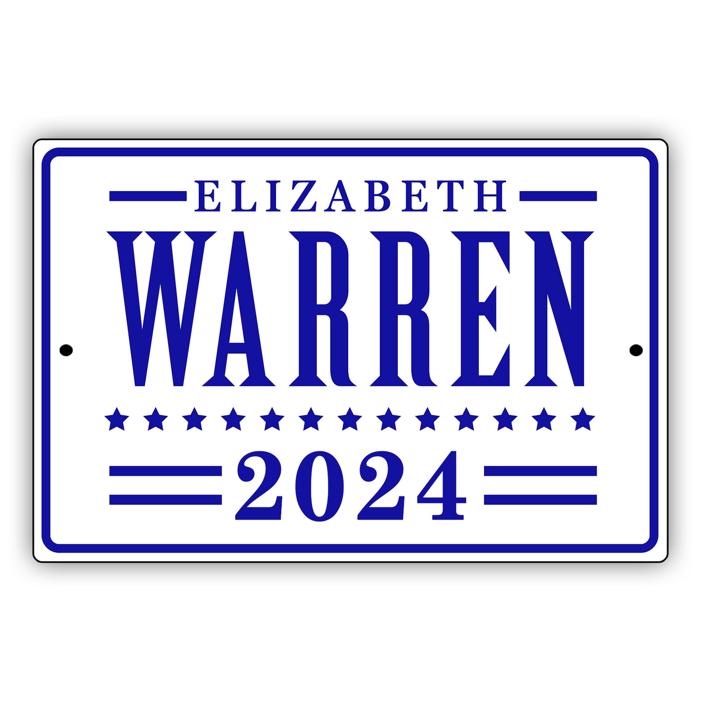 Elizabeth warren 2024 aluminum metal sign