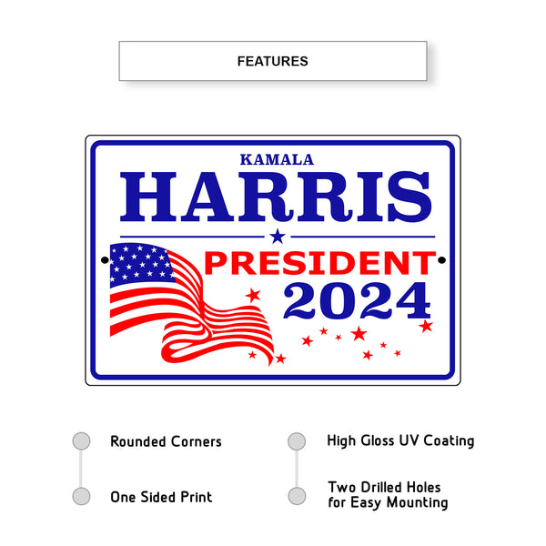 kamala Harris President 2025 Aluminum Metal Sign Sign Fever