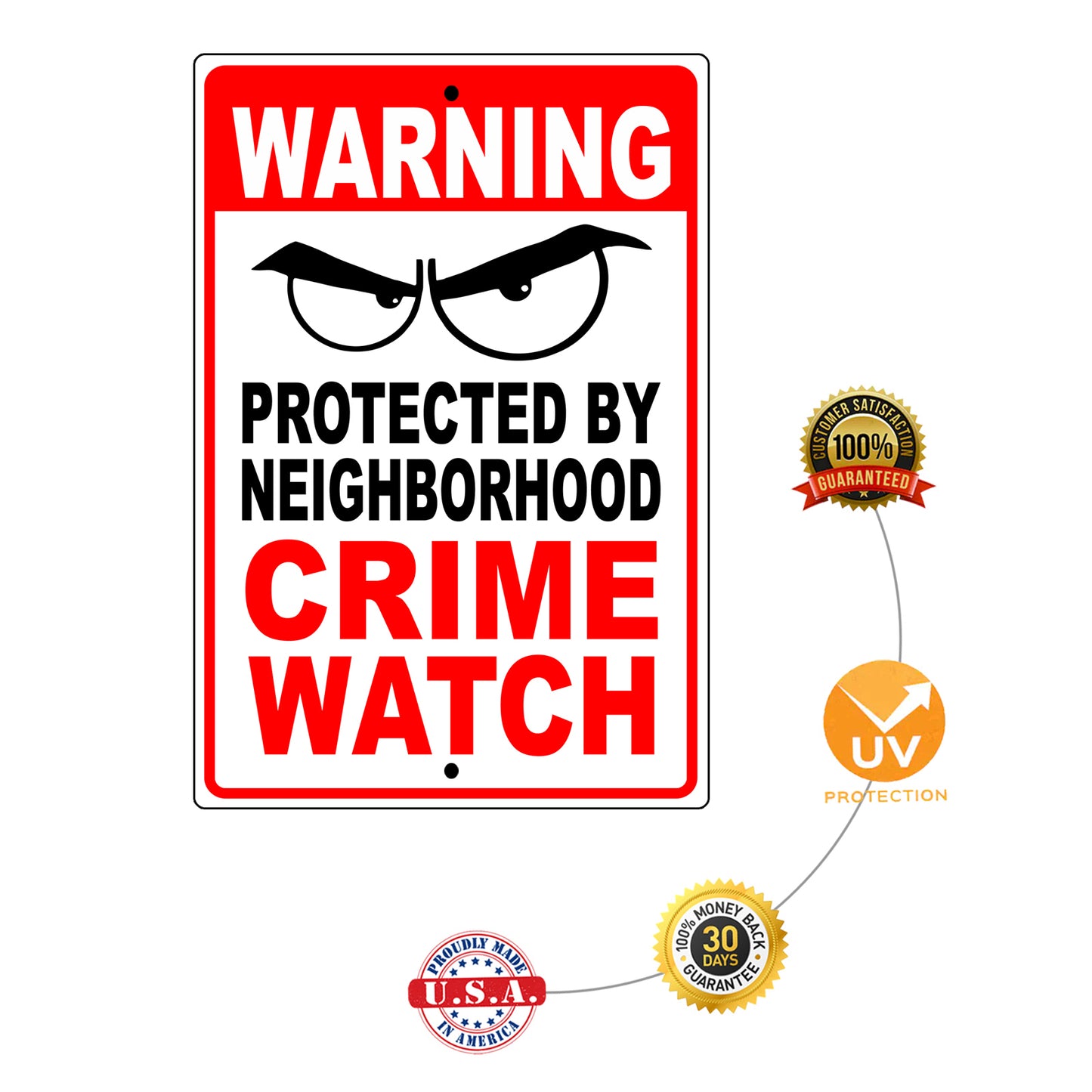 Waring Protected By Neighborhood Crime Watch Aluminum Metal Sign