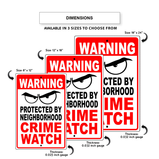 Waring Protected By Neighborhood Crime Watch Aluminum Metal Sign