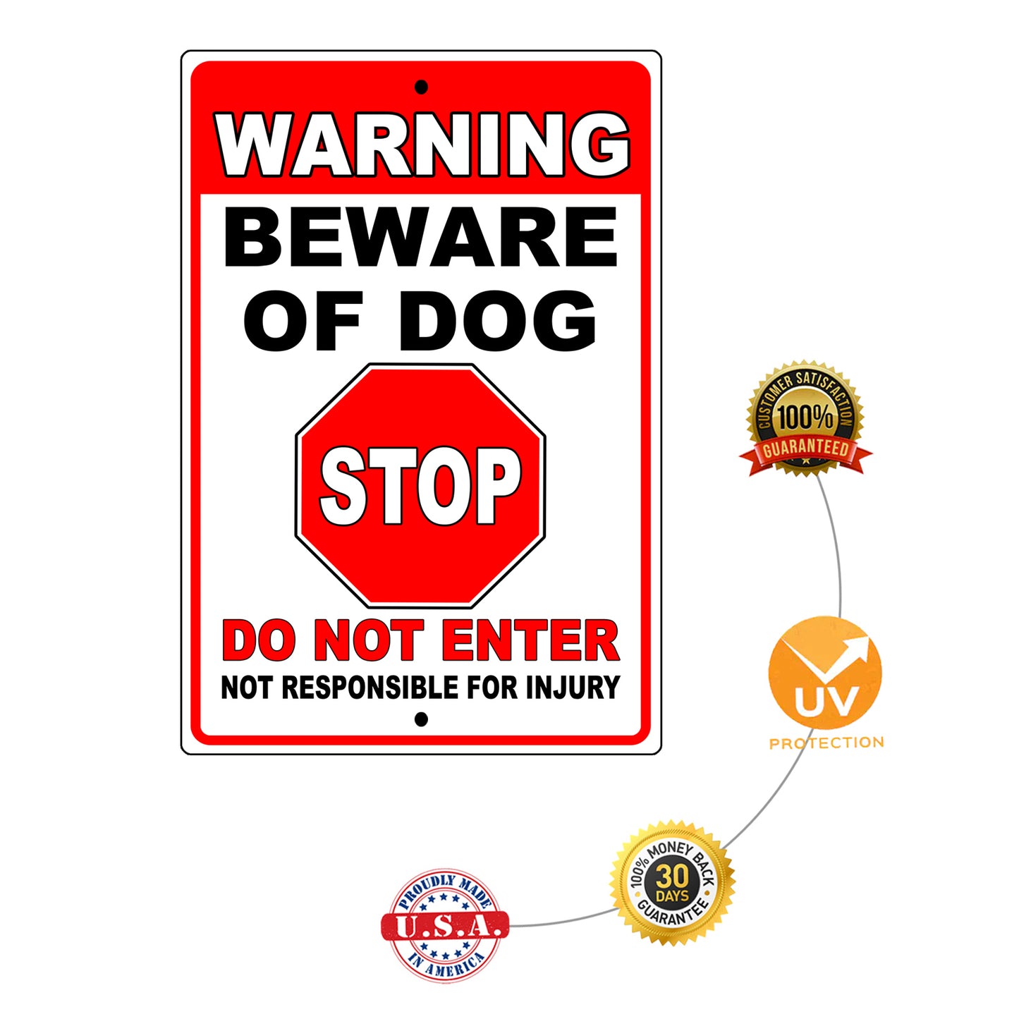 Not Responsible For Injury Aluminum Metal Sign