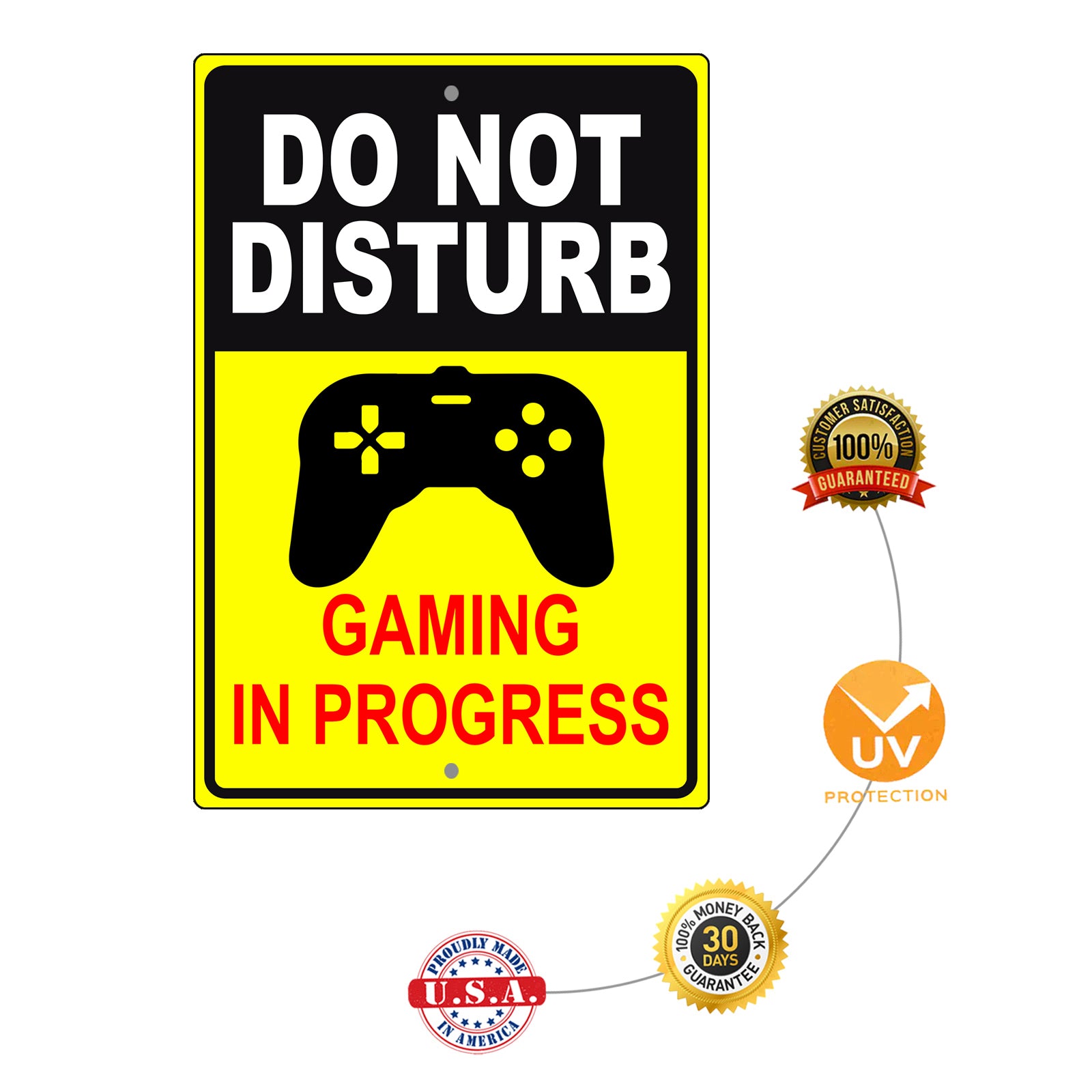 Do not disturb gaming in progress aluminum metal sign
