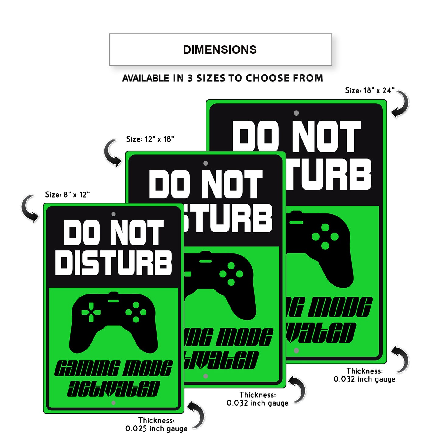Do not disturb gaming mode activated aluminum metal sign