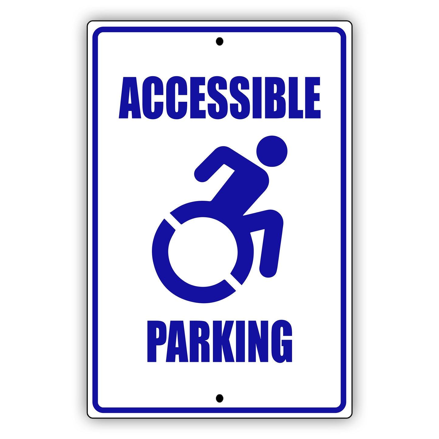 Accessible parking aluminum metal sign