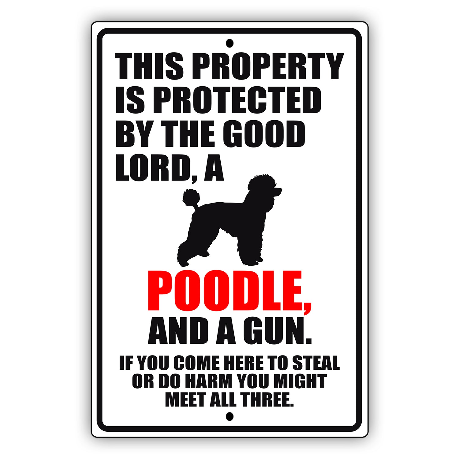 Poodle Dog Breed Signs