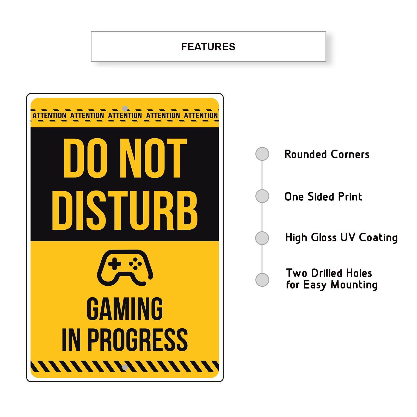 Attention! Do Not Disturb Gaming In Progress Aluminum Metal Sign