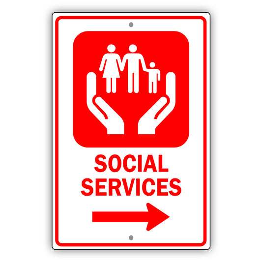 Social Services Aluminum Metal Sign