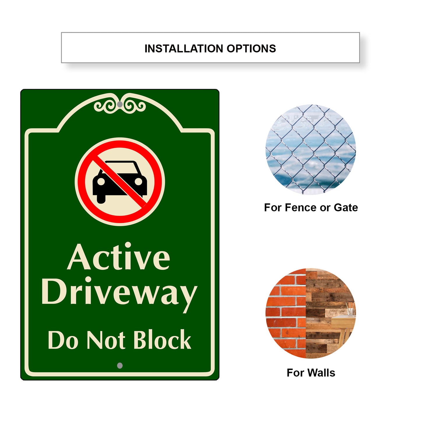 Active Driveway Do Not Block Aluminum Sign