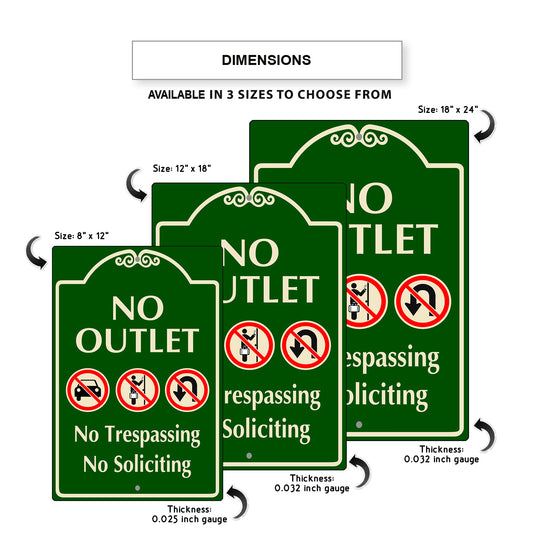 No Outlet No Trespassing No Soliciting