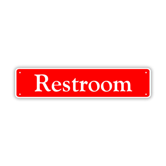 Restroom Aluminum Street Sign Black