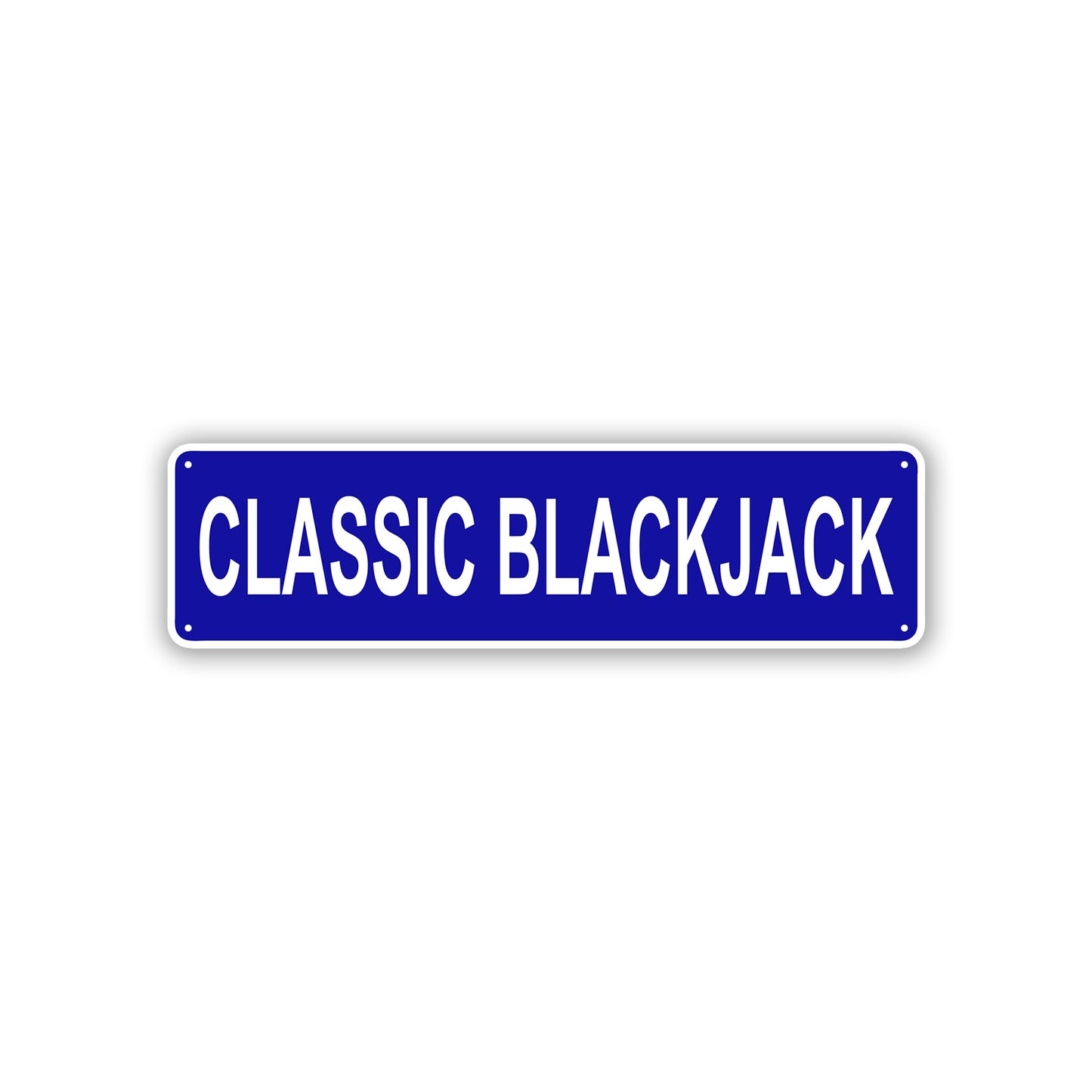 Classic Blackjack Aluminum Street Sign Blue