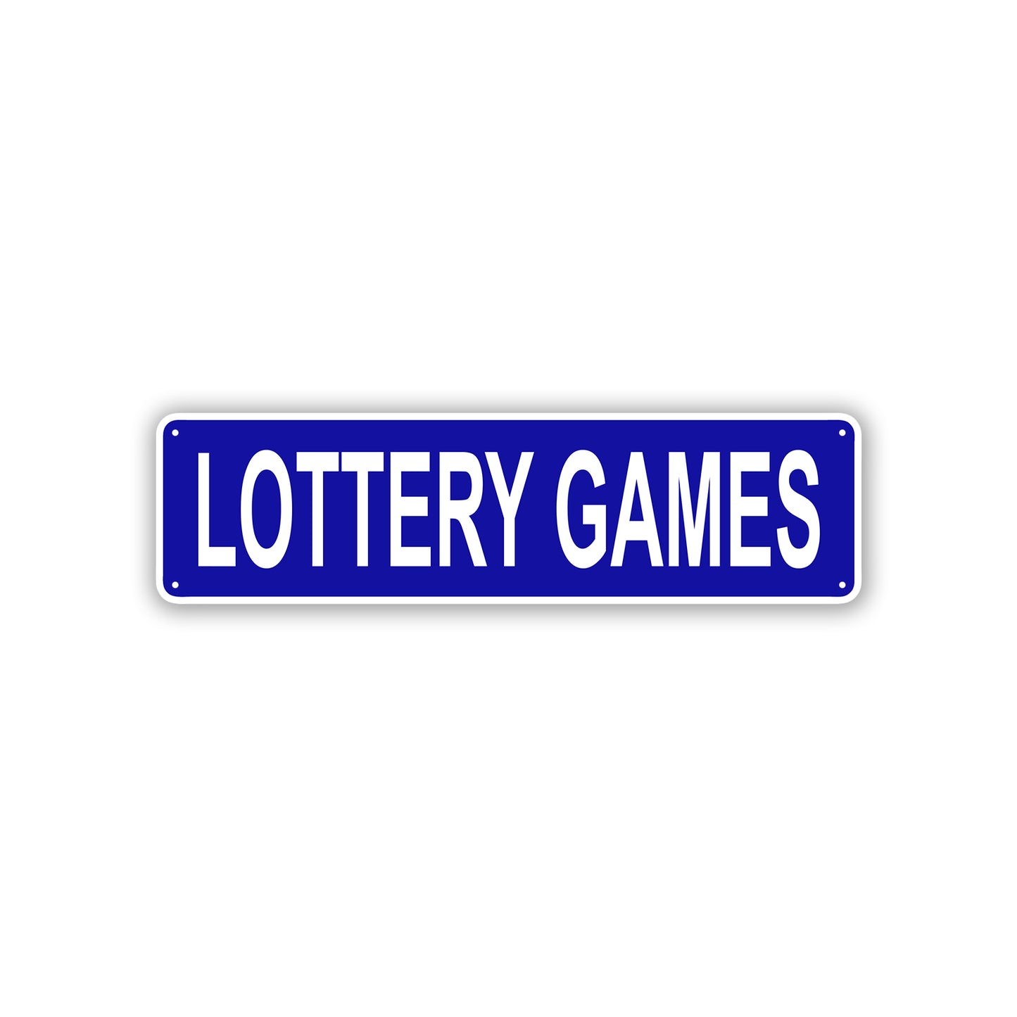 Lottery Games Aluminum Street Sign Blue